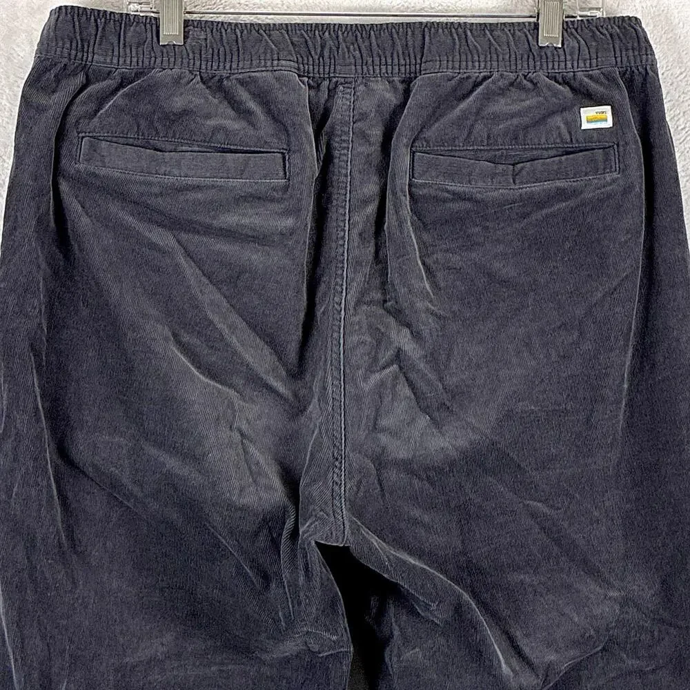 Vuori Pants Mens XL Gray Optimist Corduroy Pull On Jogger Performance Workout